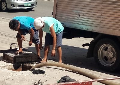 Actual siphoning of sludge from a septic tank by Malabanan Professionals